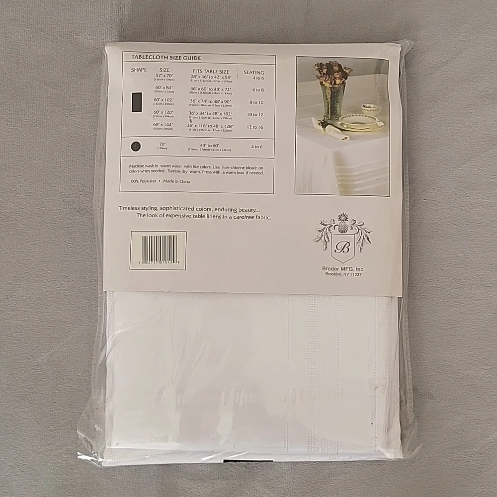 Satin Stripe Fabric Tablecloth, 60